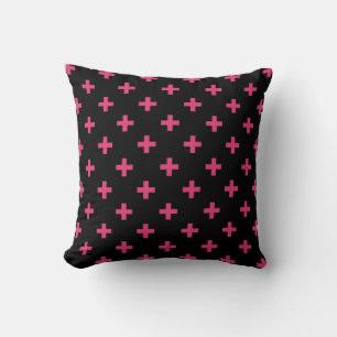 Almofada Fuchsia polka cruza a preto