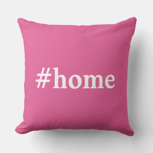 Almofada Fuchsia Rosa e Branco #Casa (Frente)