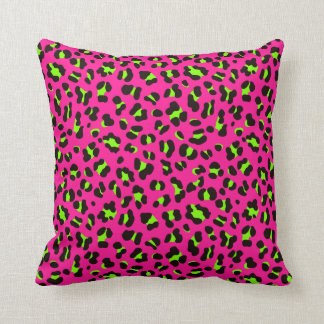 Almofada Fúcsia Rosa Neon 80 e Leopardo Verde limão