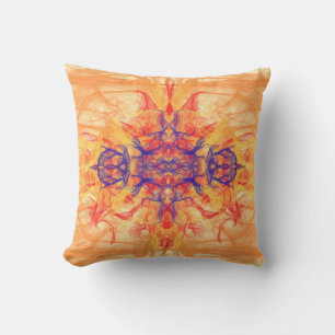 Almofada FUMAÇA LARANJA - Arte Fractal - Travesseiro Exteri