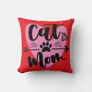 Almofada Fun & Simple Cat Mom Original Cute Design for Her