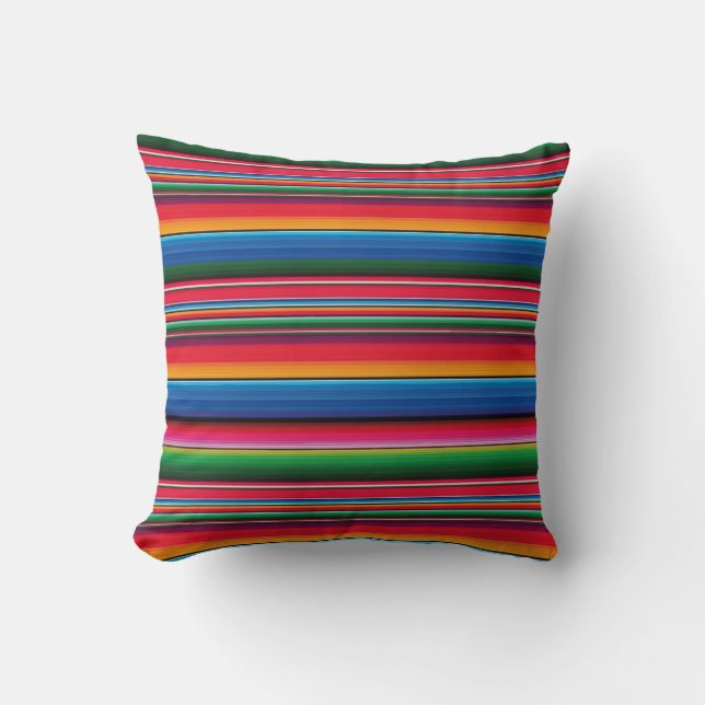 Almofada Funda De Cojín Red Serape Saltillo traditional mex (Frente)