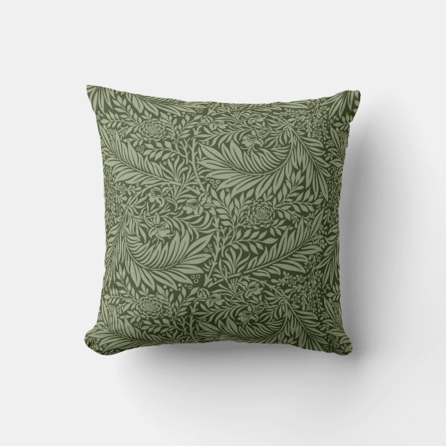 Almofada Fundo Abstrato Floral Vintage Folhas Verdes (Frente)