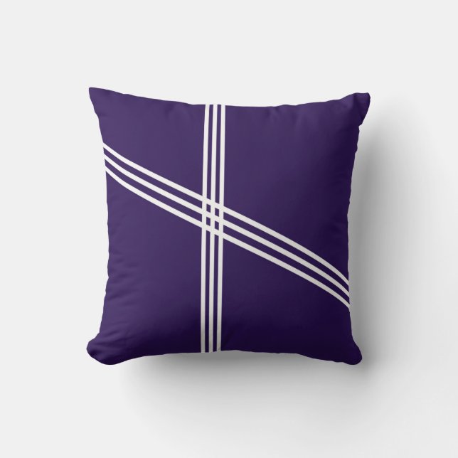 Almofada Fundo azul com linhas brancas (Frente)