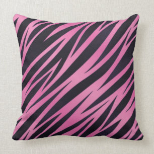Almofada Fundo cor-de-rosa da listra da zebra