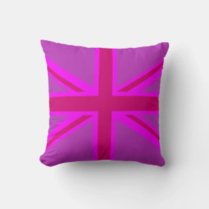 Almofada Fundo da bandeira britânica da União de Fushia a R