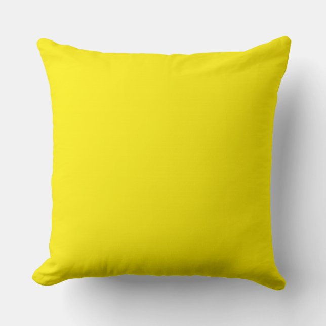 Almofada fundo de cor amarelo canário (Frente)