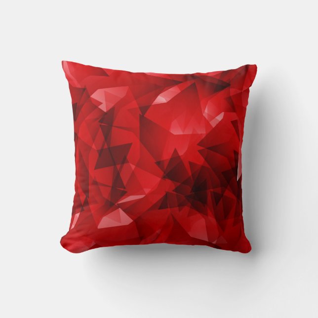 Almofada Fundo de Cristal Geométrico Abstrato Vermelho (Frente)
