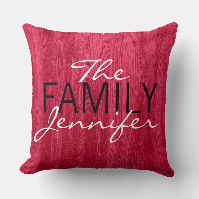 Almofada Fundo de grão de madeira vermelha legante (Frente)