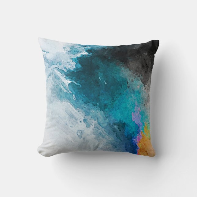 Almofada Fundo de papel de aquarela. Illu pintado por abstr (Frente)