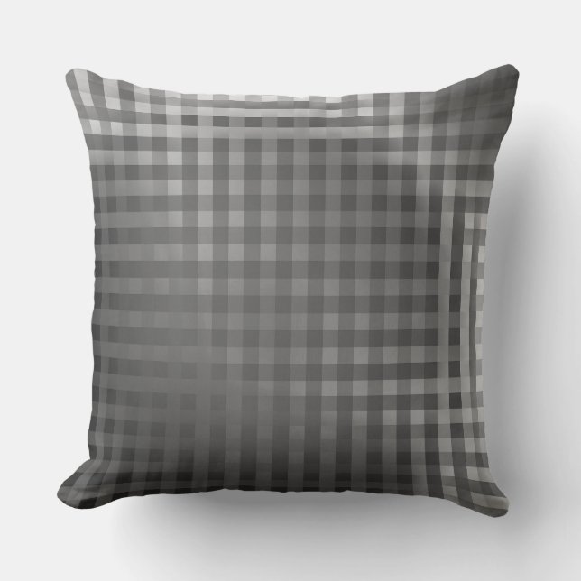 Almofada fundo de verificação preto e branco (Frente)