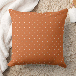 Almofada Fundo do Mini Coração Laranja Queimado