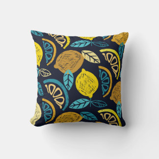 Almofada Fundo do Padrão de Doodle de Limão Citrus