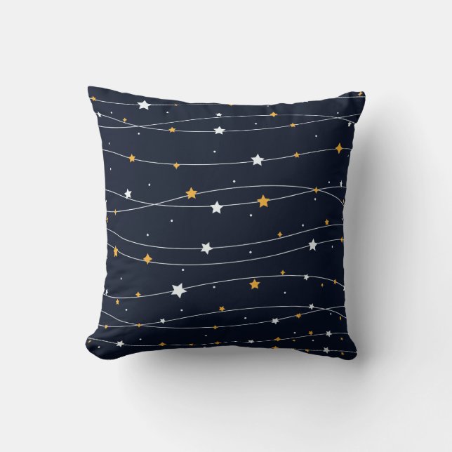 Almofada Fundo Espacial Elegante Com Estrelas Brilhantes (Frente)