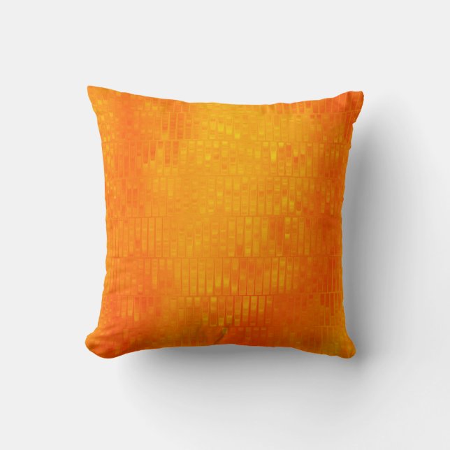Almofada Fundo laranja abstrato brilhante com vidros (Frente)
