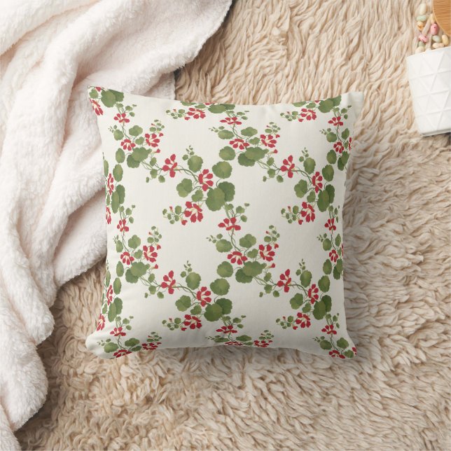 Almofada Fundo Red Nasturtium Cream (Cobertor)