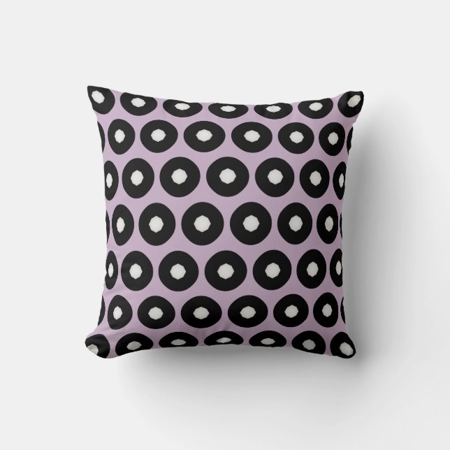 Almofada Fundo Roxo Preto/Bolinhas Branca(Alterável) (Frente)
