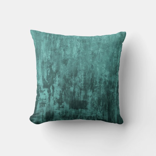 Almofada Fundo Shabby, cor turquesa, grunge, loft,  (Frente)