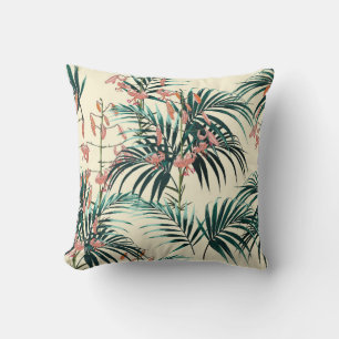 Almofada Fundo tropical com plantas da selva. Sem costura