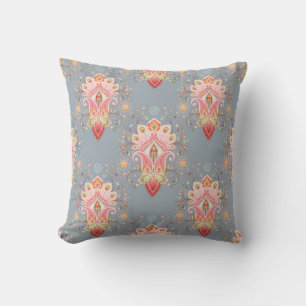 Almofada Fundo uniforme oriental com flor de paisley a