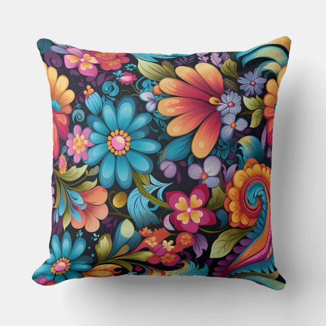 Almofada Funkadelic Floral Botânica (Frente)