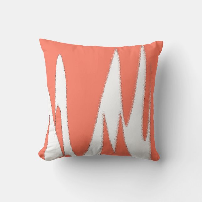 Almofada Funky Abstrato Art Coral White (Frente)