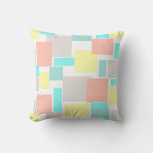 Almofada Funky Abstrato Art Pastel Turquoise Amarelo