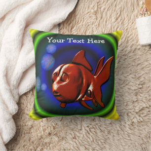 Almofada Funky Abstrato Red Goldfish Personalizado