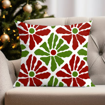 Funky Boho Christmas Poinsettia Flores Vermelhos