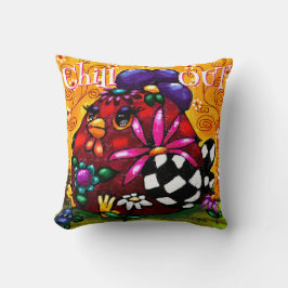 Almofada Funky Chicken Floral Colorido Personalizado