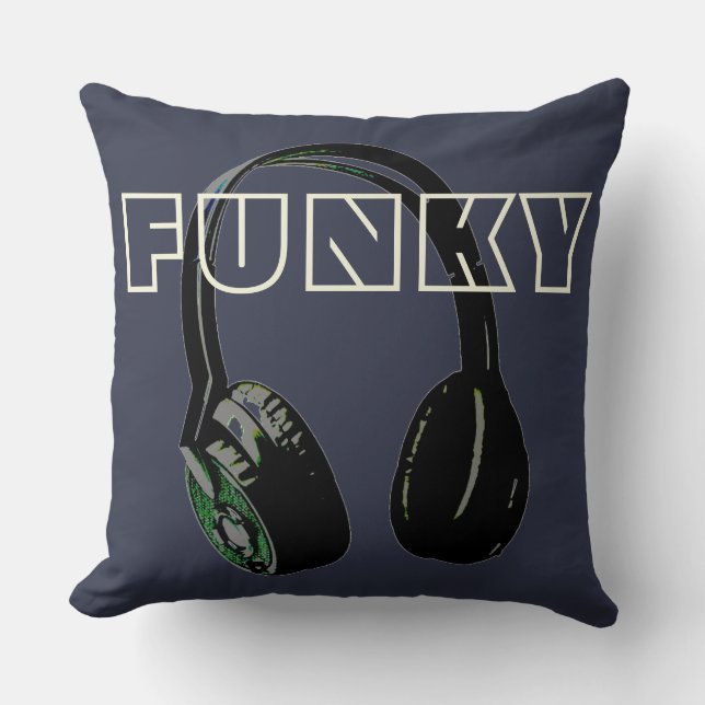 Almofada Funky Disco Headphone Music Entertainment Retro (Frente)
