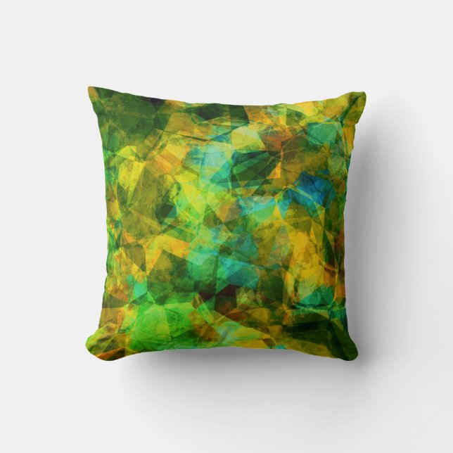 Almofada Funky Greens Moderno Design Abstrato (Frente)