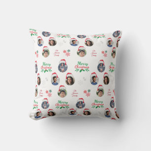 Almofada Funny Add Family Member 4 Fotos Collage Santa Hat