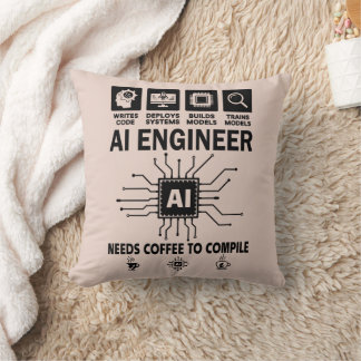 Almofada Funny AI Engineer Coding Programmer Developer Tech