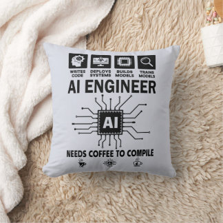 Almofada Funny AI Engineer Coding Programmer Developer Tech