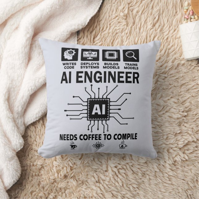 Almofada Funny AI Engineer Coding Programmer Developer Tech (Cobertor)