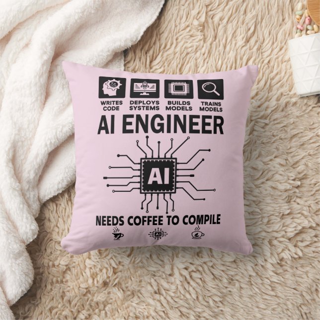 Almofada Funny AI Engineer Coding Programmer Developer Tech (Cobertor)