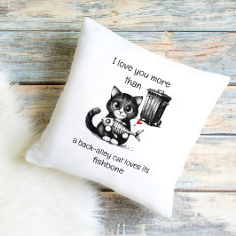 Almofada Funny Cat Pillow – Fishbone Love Quote