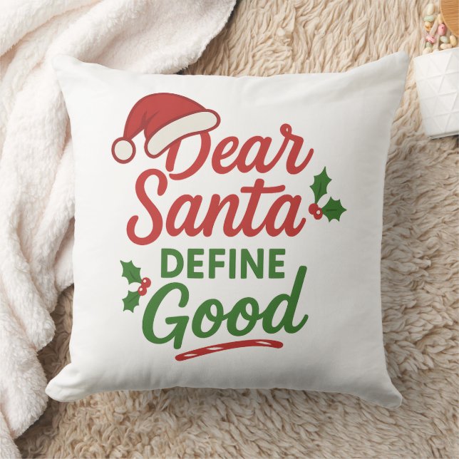 Almofada Funny Christmas Dear Santa Define Good (Cobertor)