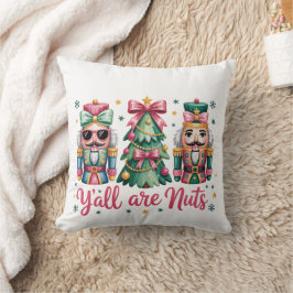Almofada Funny Christmas Y'all are Nuts Throw Pillow