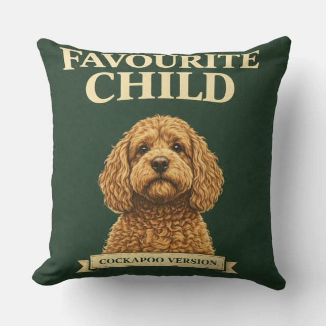 Almofada Funny Cockapoo Gift | Favourite Child (Frente)