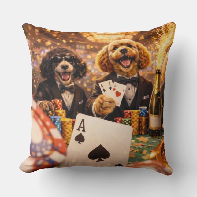 Almofada Funny Cockapoo Gift | Poker Dog Cushion (Frente)