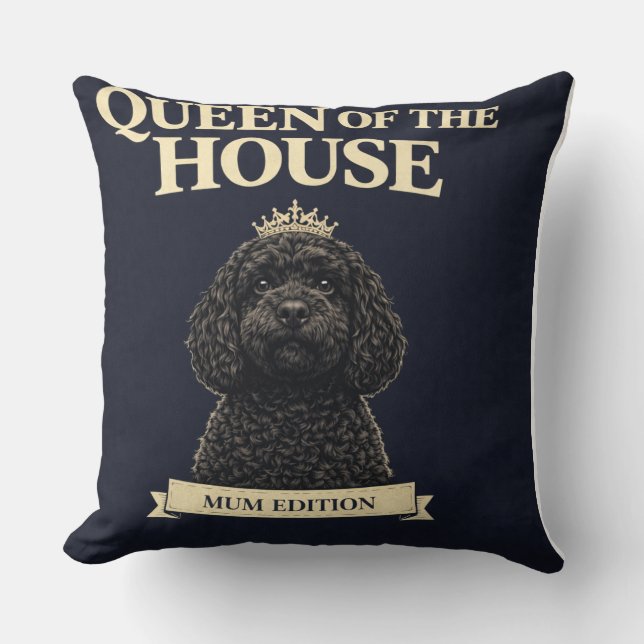 Almofada Funny Cockapoo Mum Gift | Queen Of The House (Frente)