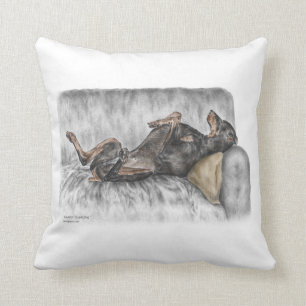 Almofada Funny Doberman em Sofa