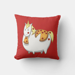 Almofada Funny Fat Unicorn Comendo Pepperoni Pizza