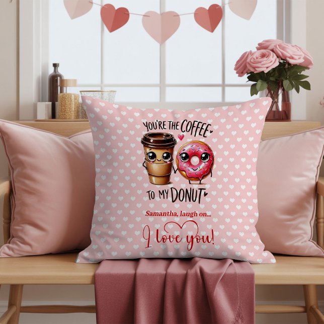Almofada Funny Food Valentine Pillow with Custom Name (Funny Food Valentine Pillow with Custom Name)