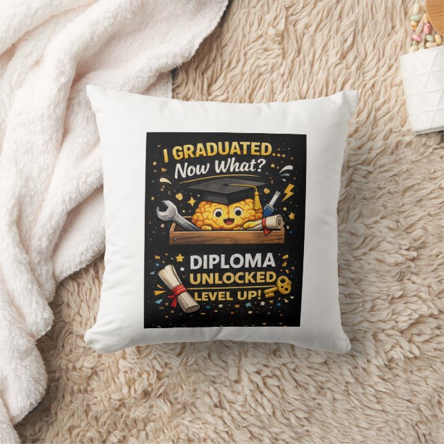 Almofada Funny Graduation Shirt – I Graduated Now What (Cobertor)