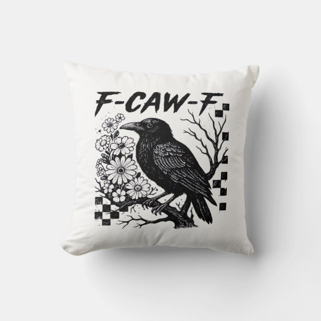 Almofada Funny Humor Crow Gothic F-Caw-F Essential (Frente)