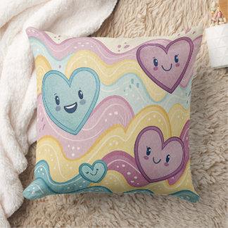Almofada Funny laughing smiling hearts Design cushion