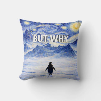 Almofada Funny Penguin BUT WHY Pillow Starry Night